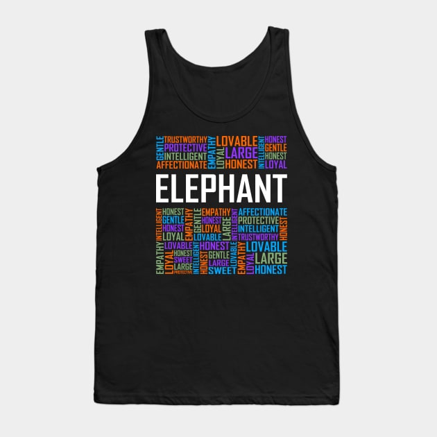 Elephant Words Tank Top by LetsBeginDesigns